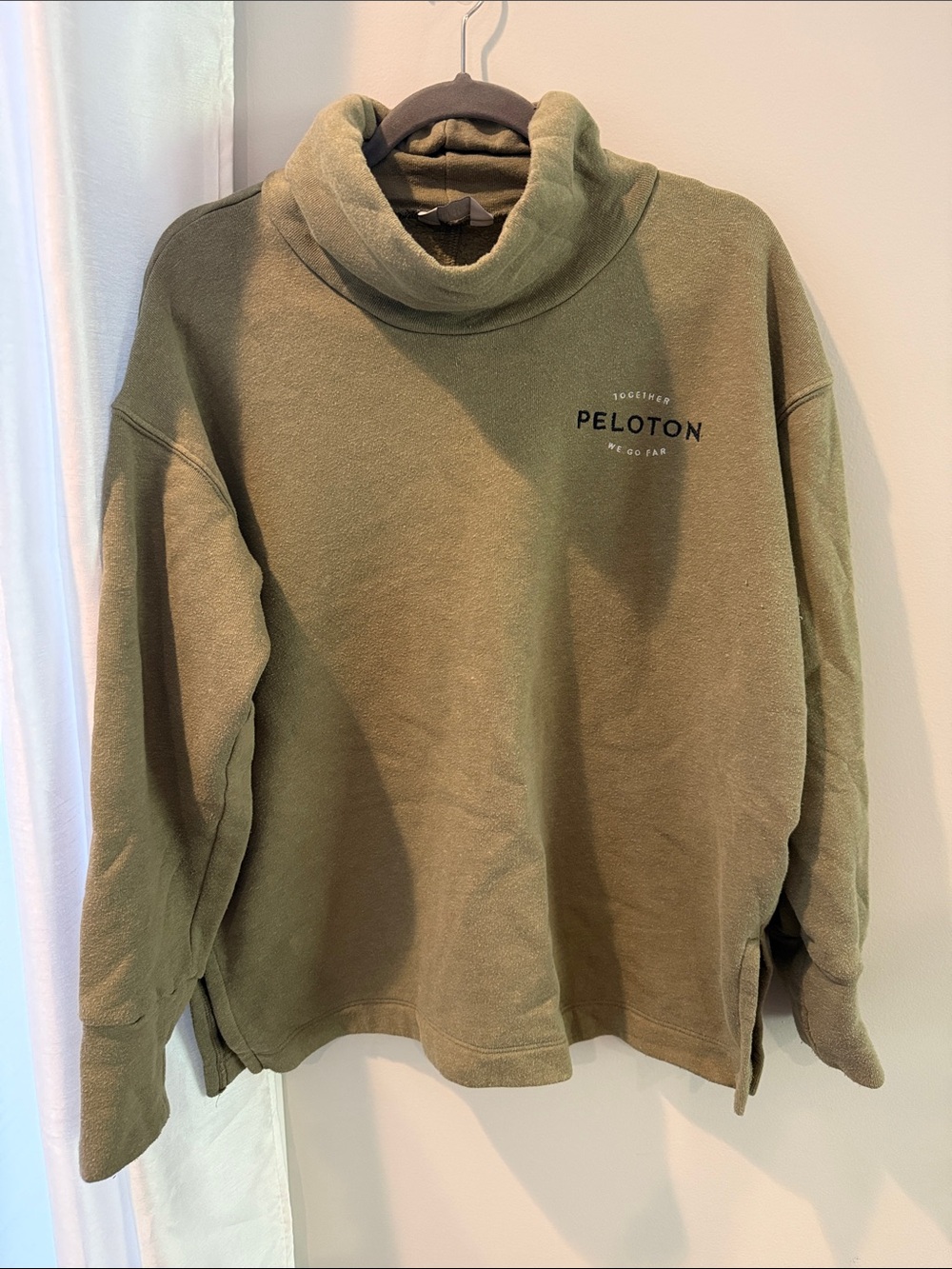 Peloton Olive Green Turtleneck Pullover large loose fit